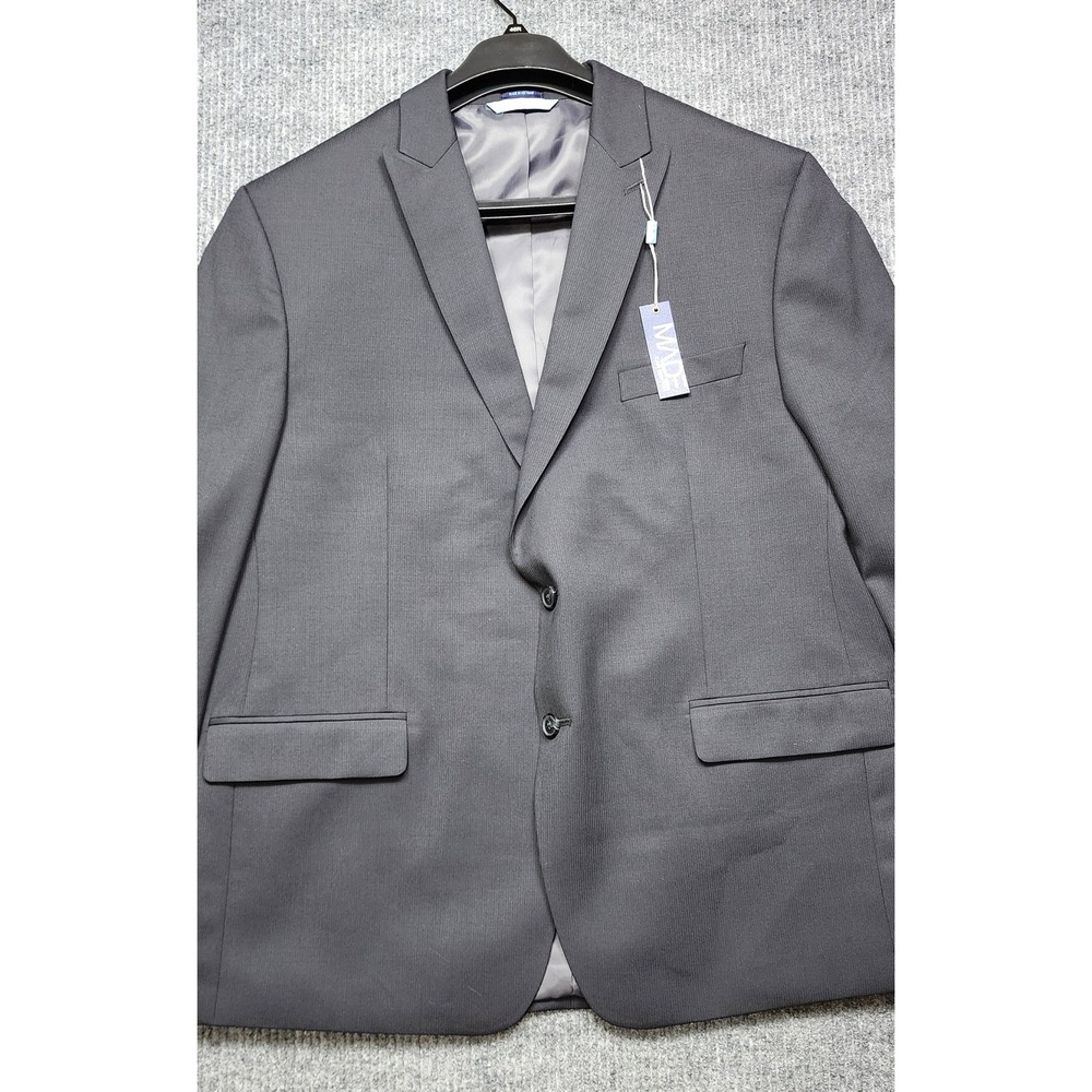 MADE Cam Newton Mens 46R Suit Jacket Black Wool Blend Blazer NWT